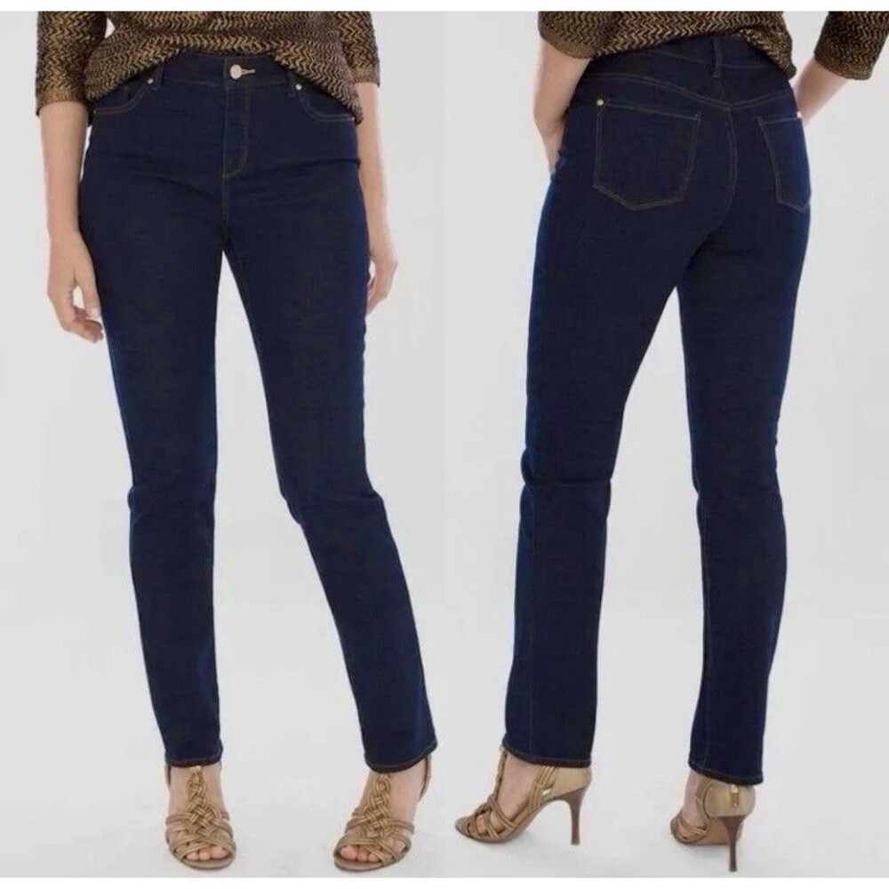 Chicos So Slimming Women's High-Rise Slim Fit Blue Jeans Size (10) 1.5 Short